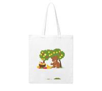 WHJDPP Little brown bear planting fruit trees Picture Woman Canvas Tote Bag Strong and durable for traveling, shopping, Daily One Size