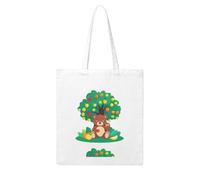 WHJDPP Little brown bear under the fruit tree Picture Woman Canvas Tote Bag Strong and durable for traveling, shopping, Daily One Size