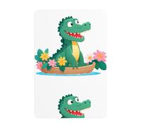 WHJDPP Little crocodile on the flower boat Picture Tin decorative painting 8x12in Made of tinplate, wear-resistant and durable