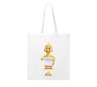 WHJDPP Little duck looking at the test pape Picture Woman Canvas Tote Bag Strong and durable for traveling, shopping, Daily One Size