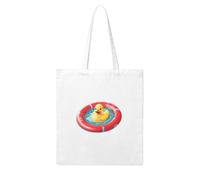 WHJDPP Little duck on the swimming ring Picture Woman Canvas Tote Bag Strong and durable for traveling, shopping, Daily One Size