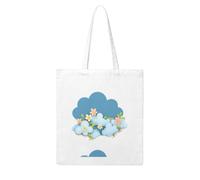 WHJDPP Little flowers on the clouds Picture Woman Canvas Tote Bag Strong and durable for traveling, shopping, Daily One Size