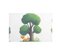 WHJDPP Little Fox Behind The Tree Prints Placemats Set of 6 12x18in - Durable Table Layers for Stylish Home, Hotel & Festive Gatherings