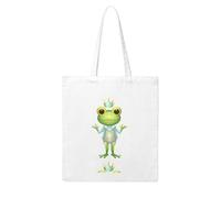 WHJDPP Little frog in glitter clothes Picture Woman Canvas Tote Bag Strong and durable for traveling, shopping, Daily One Size
