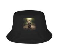WHJDPP Little Gray Rabbit Riding a Bicycle Picture Adult Fisherman's Hat for Men and Women Foldable Headwear for Outdoor Activities