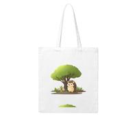 WHJDPP Little hedgehog under the flower tree Picture Woman Canvas Tote Bag Strong and durable for traveling, shopping, Daily One Size