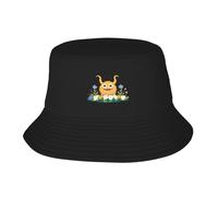 WHJDPP Little Monster in The Flowers Picture Adult Fisherman's Hat for Men and Women Foldable Headwear for Outdoor Activities Black