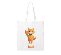 WHJDPP Little orange cat holding carrot Picture Woman Canvas Tote Bag Strong and durable for traveling, shopping, Daily One Size