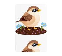 WHJDPP Little sparrow in the flowerbed Picture Tin decorative painting 8x12in Made of tinplate, wear-resistant and durable