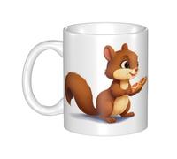 WHJDPP Little squirrel holding a baguette Picture mug ceramic Mugs for cappuccino, latte, cereal, yogurt, milk, hot or cold drinks Micro-wave oven