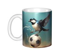 WHJDPP Little swallow stepping on the ball Picture mug ceramic Mugs for cappuccino, latte, cereal, yogurt, milk, hot or cold drinks Micro-wave oven