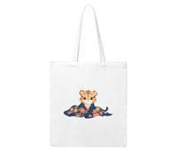 WHJDPP Little tiger wrapped in a floral blanket Picture Woman Canvas Tote Bag Strong and durable for traveling, shopping, Daily One Size