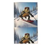 WHJDPP Little Turtle Skiing Picture Towel Towels 27.5x16in Skin-Friendly Absorbent Fluffy and Soft for Bathroom, Beach, Outdoors