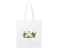 WHJDPP Little white tiger in the bouquet Picture Woman Canvas Tote Bag Strong and durable for traveling, shopping, Daily One Size