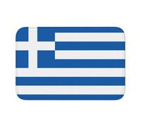 WHJDPP Lock edge floor mat 40x60 in Greek flag Picture water-absorbent and non-slip soft and comfortable for bathroom and kitchen
