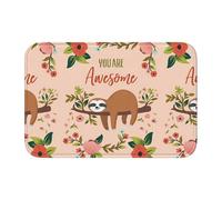 WHJDPP Lock edge floor mat 40x60 in You Are Awesome Sloth Picture water-absorbent and non-slip soft and comfortable for bathroom and kitchen