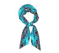 WHJDPP Long silk scarf Sharks under the sea Pattern soft comfortable skin-friendly and breathable suitable for travel games and parties