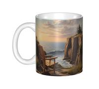 WHJDPP Looking out to sea Picture mug ceramic Mugs for cappuccino, latte, cereal, yogurt, milk, hot or cold drinks Micro-wave oven