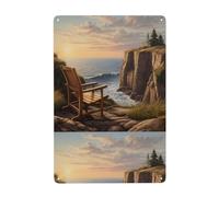 WHJDPP Looking out to sea Picture Tin decorative painting 8x12in Made of tinplate, wear-resistant and durable