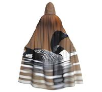 WHJDPP Loon Birds Printed Halloween Adult Hooded Cape Cloak - Super Large Hooded Cloak No Zipper