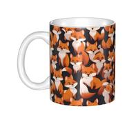 WHJDPP lots of cartoon little foxes Picture mug ceramic Mugs for cappuccino, latte, cereal, yogurt, milk, hot or cold drinks Micro-wave oven