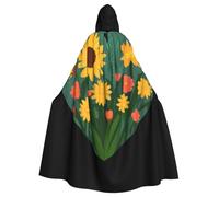 WHJDPP Love Flowers Picture Adult Hooded Cloak is a super large, comfortable, and durable Halloween hooded poncho