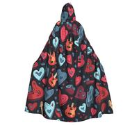 WHJDPP Love Rock Printing Adult Hooded Cloak is a super large, comfortable, and durable Halloween hooded poncho