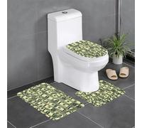 WHJDPP Many Cartoon Dollars Printing Anti-Slip Bathroom Rugs Set - 3-Piece Contour, Oval & Rectangular Mats for Toilet, Vanity & Restrooms