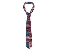 WHJDPP Men's Necktie Tie American Flag Picture Soft and Comfortable, Non-Deforming, Fade-Resistant, Flat and Crisp