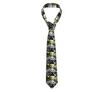 WHJDPP Men's Necktie Tie Animal Riding a Car Picture Soft and Comfortable, Non-Deforming, Fade-Resistant, Flat and Crisp
