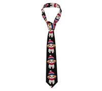 WHJDPP Men's Necktie Tie Cute puppy spending the winter Picture Soft and Comfortable, Non-Deforming, Fade-Resistant, Flat and Crisp