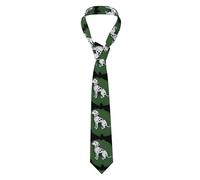 WHJDPP Men's Necktie Tie Dalmatian on lotus leaf Picture Soft and Comfortable, Non-Deforming, Fade-Resistant, Flat and Crisp