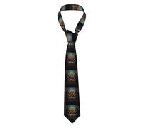 WHJDPP Men's Necktie Tie Night Owl Picture Soft and Comfortable, Non-Deforming, Fade-Resistant, Flat and Crisp
