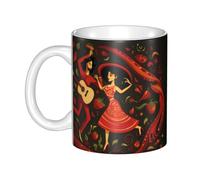 WHJDPP mexican salsa symbols Picture mug ceramic Mugs for cappuccino, latte, cereal, yogurt, milk, hot or cold drinks Micro-wave oven
