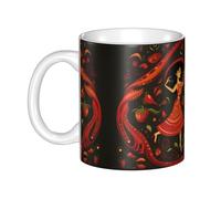 WHJDPP mexican salsa symbols Printed mug ceramic Mugs for cappuccino, latte, cereal, yogurt, milk, hot or cold drinks Micro-wave oven