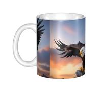 WHJDPP Mighty Bald Eagle Printed mug ceramic Mugs for cappuccino, latte, cereal, yogurt, milk, hot or cold drinks Micro-wave oven