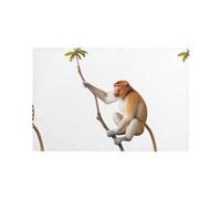 WHJDPP Monkey Holding a Branch Printing Placemats for Dining Table Set of 6 for Homes, and Banquets Easy to Clean at Room Temperature for Long-Lasting Use