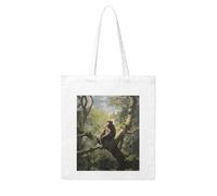 WHJDPP Monkey sitting on a tree Picture Woman Canvas Tote Bag Strong and durable for traveling, shopping, Daily One Size