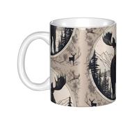 WHJDPP Moose Bear Deer Printed mug ceramic Mugs for cappuccino, latte, cereal, yogurt, milk, hot or cold drinks Micro-wave oven