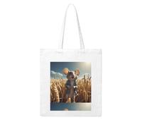 WHJDPP Mouse on the wheat field Picture Woman Canvas Tote Bag Strong and durable for traveling, shopping, Daily One Size