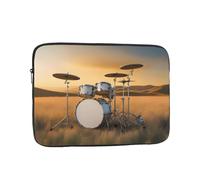 WHJDPP Music Drum in Field Pattern Portable Laptop Sleeve Case 17 inch for Shockproof Protection and Lightweight Travel