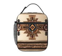 WHJDPP Native American Painting Pattern Portable Handheld Insulated Lunch Bag Suitable for Students to Work and Travel
