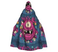 WHJDPP One-eyed little devil Printing Halloween Adult Hooded Cloak No Zipper, Comfortable & Durable for Role-Playing