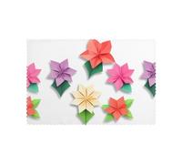 WHJDPP Origami Flowers Printing Placemats for Dining Table Set of 6 for Homes, and Banquets Easy to Clean at Room Temperature for Long-Lasting Use