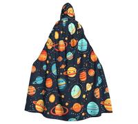 WHJDPP Outer Space Planets Printing Adult Hooded Cloak is a super large, comfortable, and durable Halloween hooded poncho