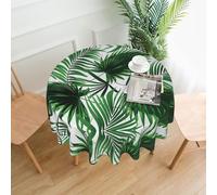 WHJDPP Palm Tree Prints 60 Inch Round Table Throw - Waterproof Table Cover for Dining Table, Coffee Table, Party & Outdoor Use - Soft & Wrinkle Resistant Decor
