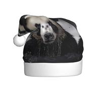 WHJDPP Panda in the water Printed Christmas Hat for Adult Festive Celebrations as a Gift for Men and Women