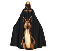 WHJDPP Panic kangaroo Printing Halloween Adult Hooded Cloak No Zipper, Comfortable & Durable for Role-Playing