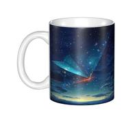 WHJDPP Paper plane in the starry sky Picture mug ceramic Mugs for cappuccino, latte, cereal, yogurt, milk, hot or cold drinks Micro-wave oven