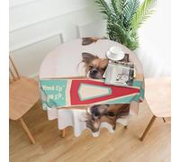 WHJDPP Papillon in the box Prints 60 Inch Round Table Throw - Waterproof Table Cover for Dining Table, Coffee Table, Party & Outdoor Use - Soft & Wrinkle Resistant Decor